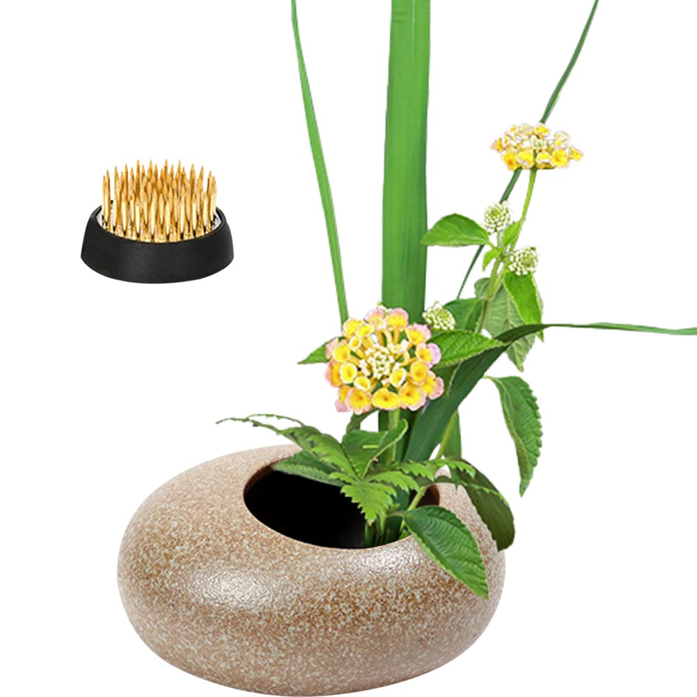 美品　ガラス製花器　花瓶　フラワーベース　いけばな華道アレンジメント Amazon.co.jp: YUYAKESHI ガラス容器 フラワーベース 剣山